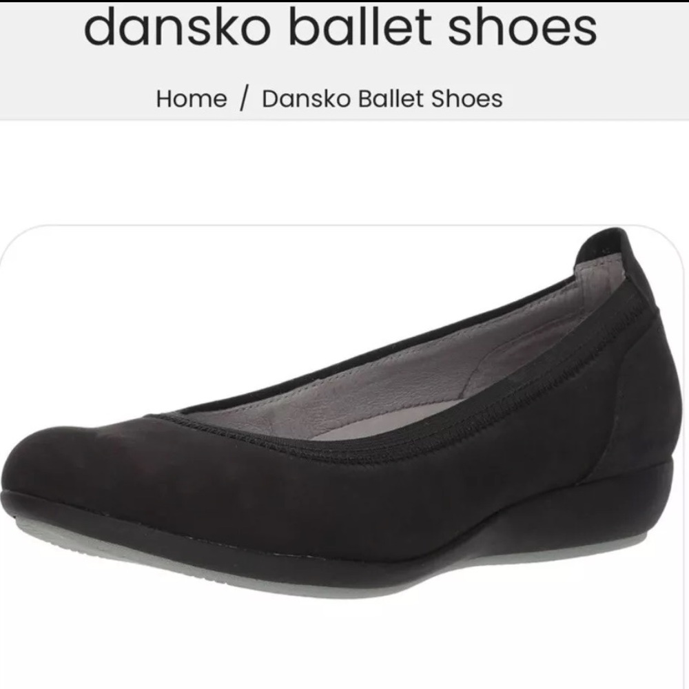 DANSKO Kristen Black Suede Ballet Flats Size 38 US 7.5-8